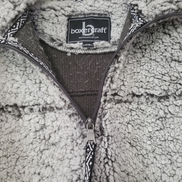 Boxercraft Sherpa Warm Cozy Grey Quarter Zip Pullover Sweatshirt Womens Size XS - Picture 4 of 11